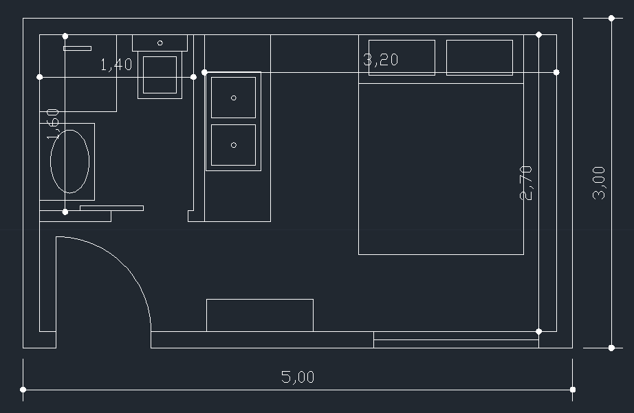 Κάτοψη NASTRA 15A — Studio 5,00m × 3,00m